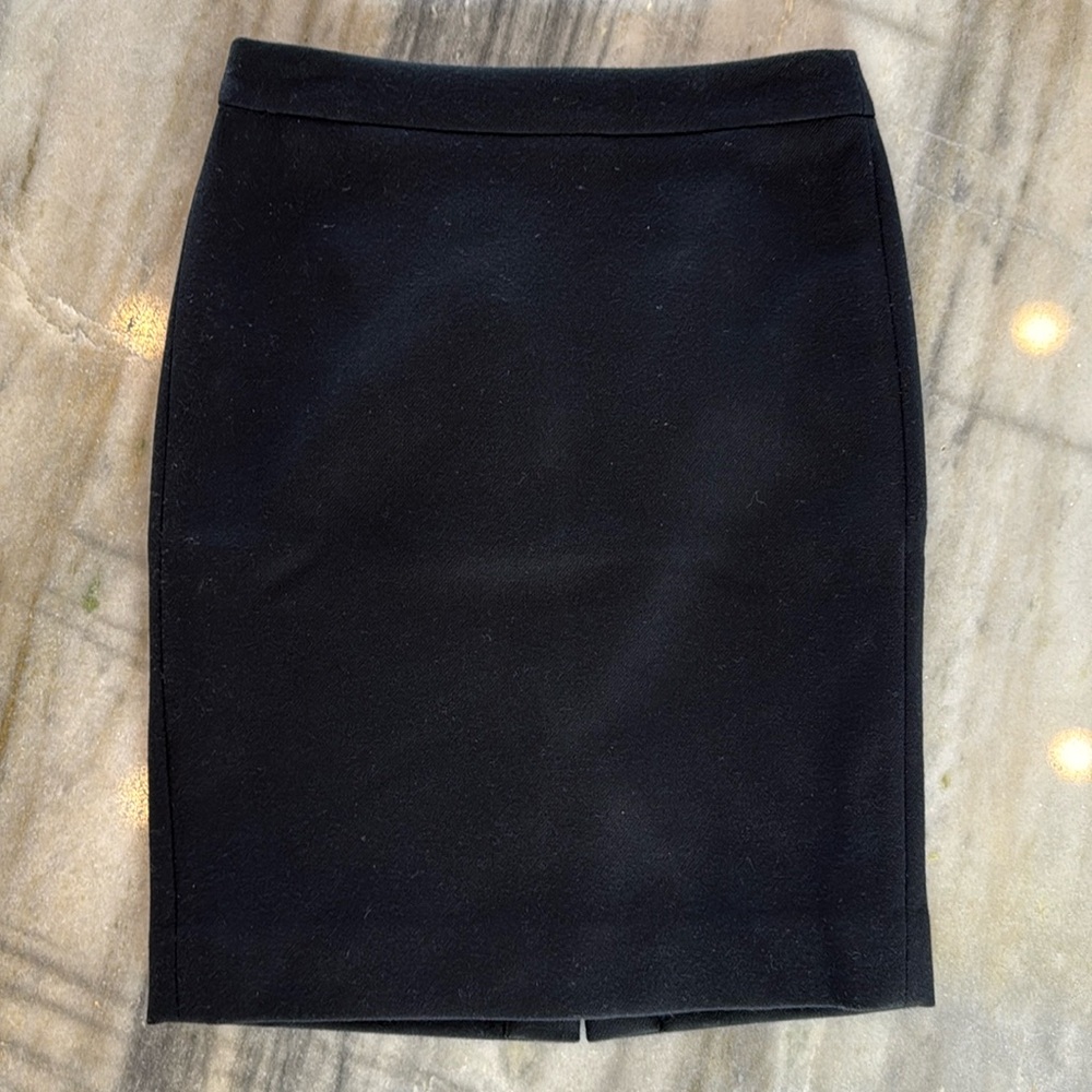 J.crew no.2 pencil skirt black wool 0p 0 petite
